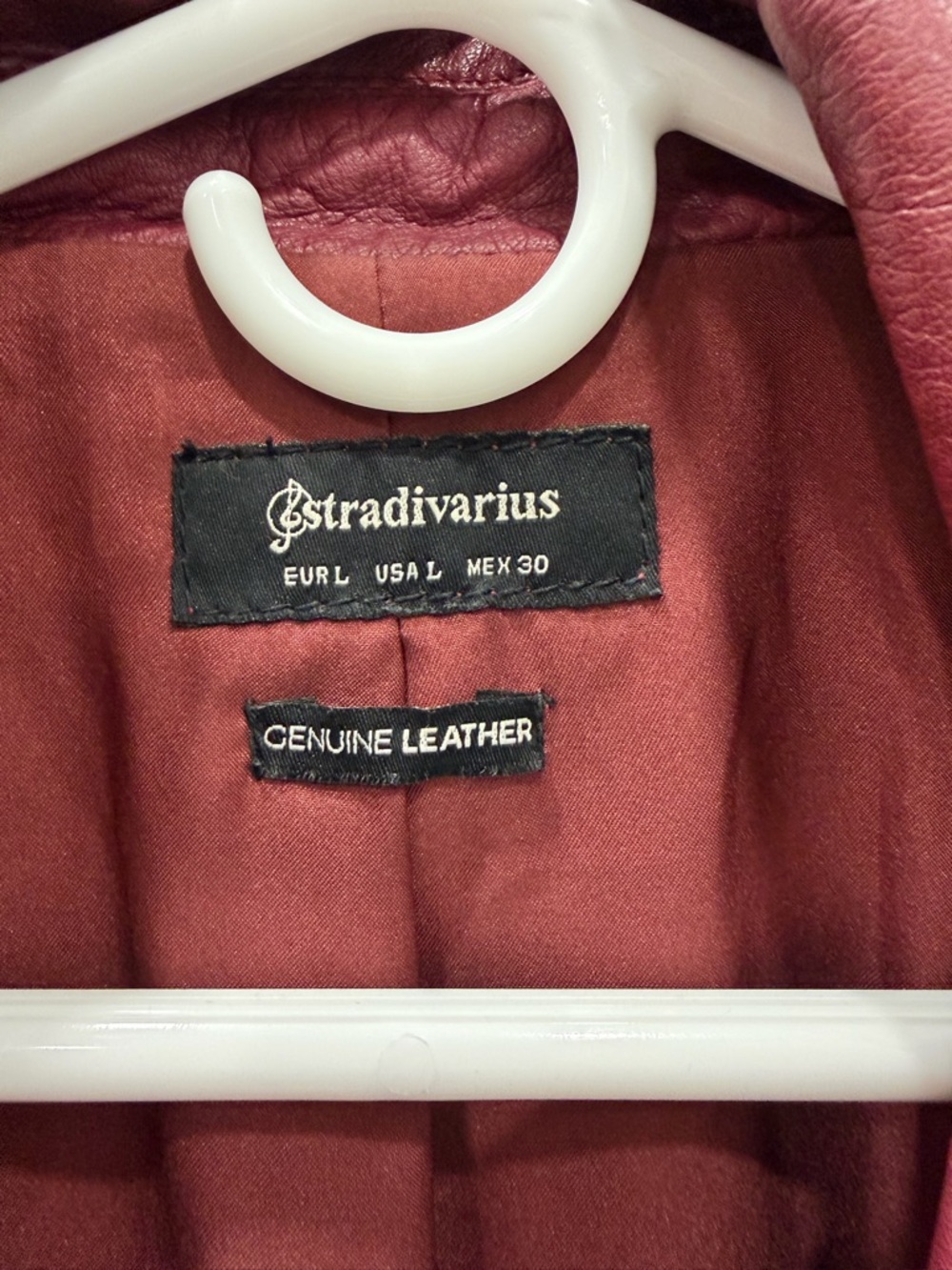 Stradivarius Genuine Leather Biker Jacket Size M-L Slim Fit - Picture 7 of 10